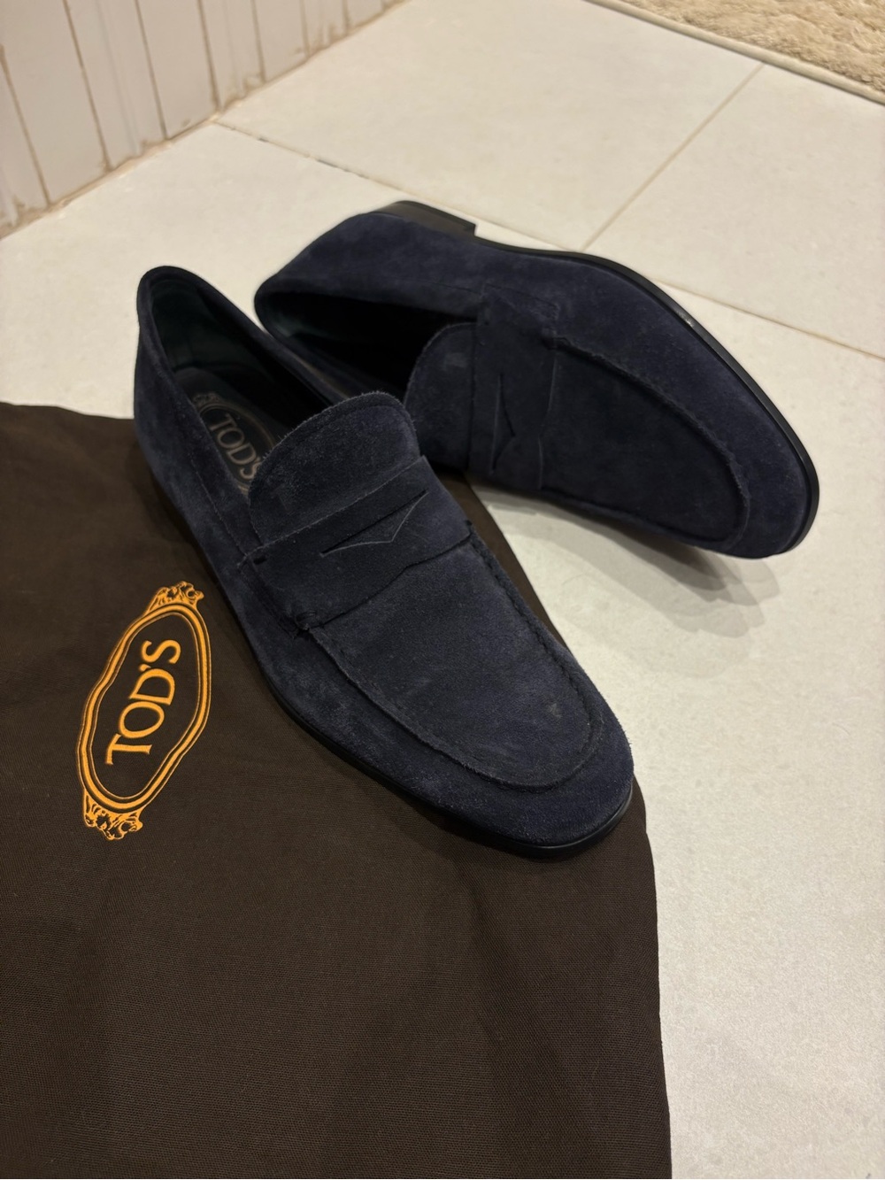 Men’s Tod's Navy Suede Penny Loafers UK 6/ US7